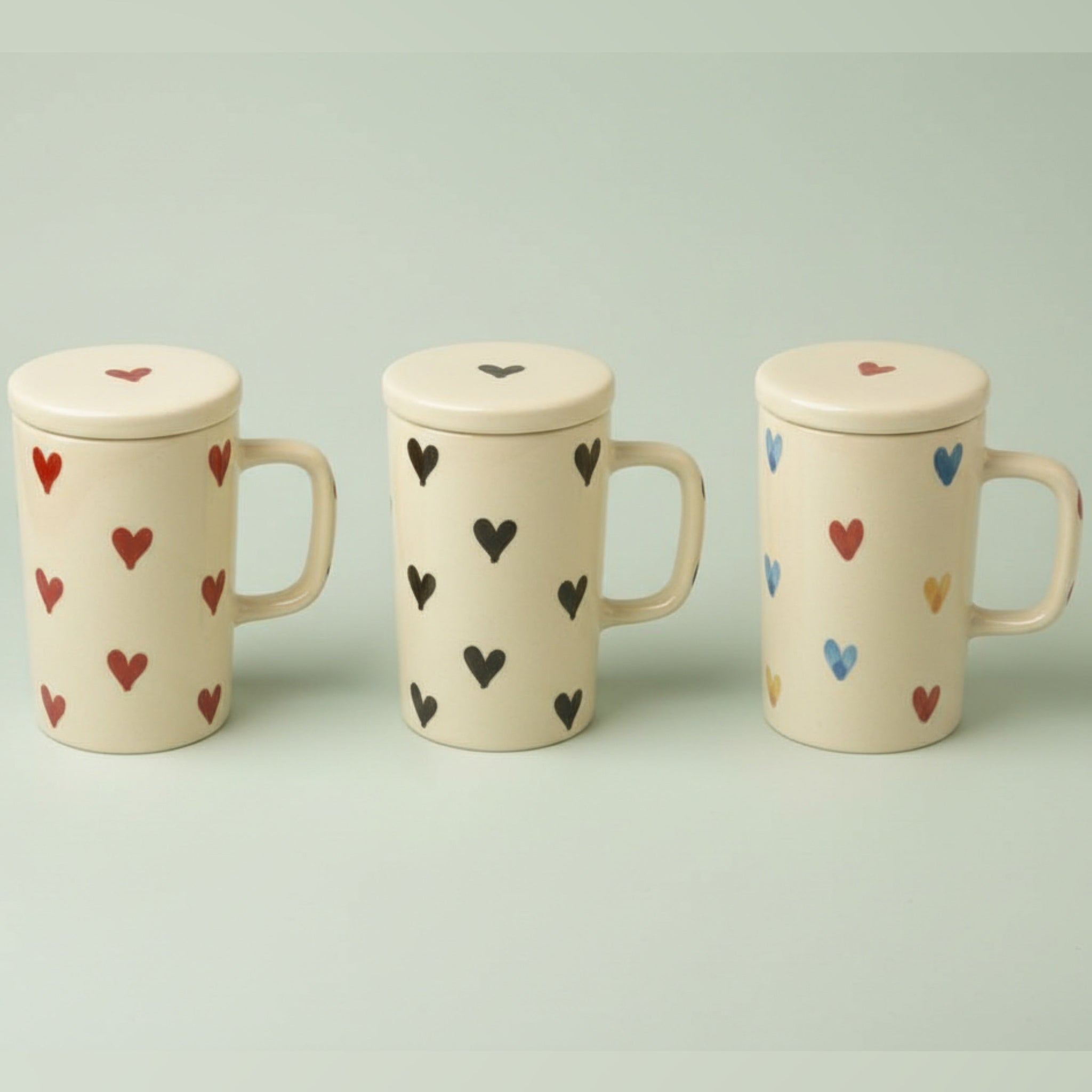 Heart Tall Mug with Lid